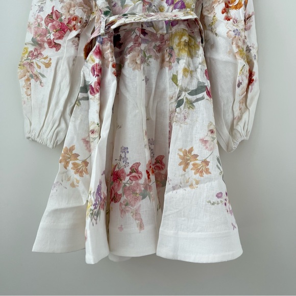 NWT Zimmermann Natura Buttoned Mini Dress in Kaleidoscope Garden 1 - Picture 8 of 15